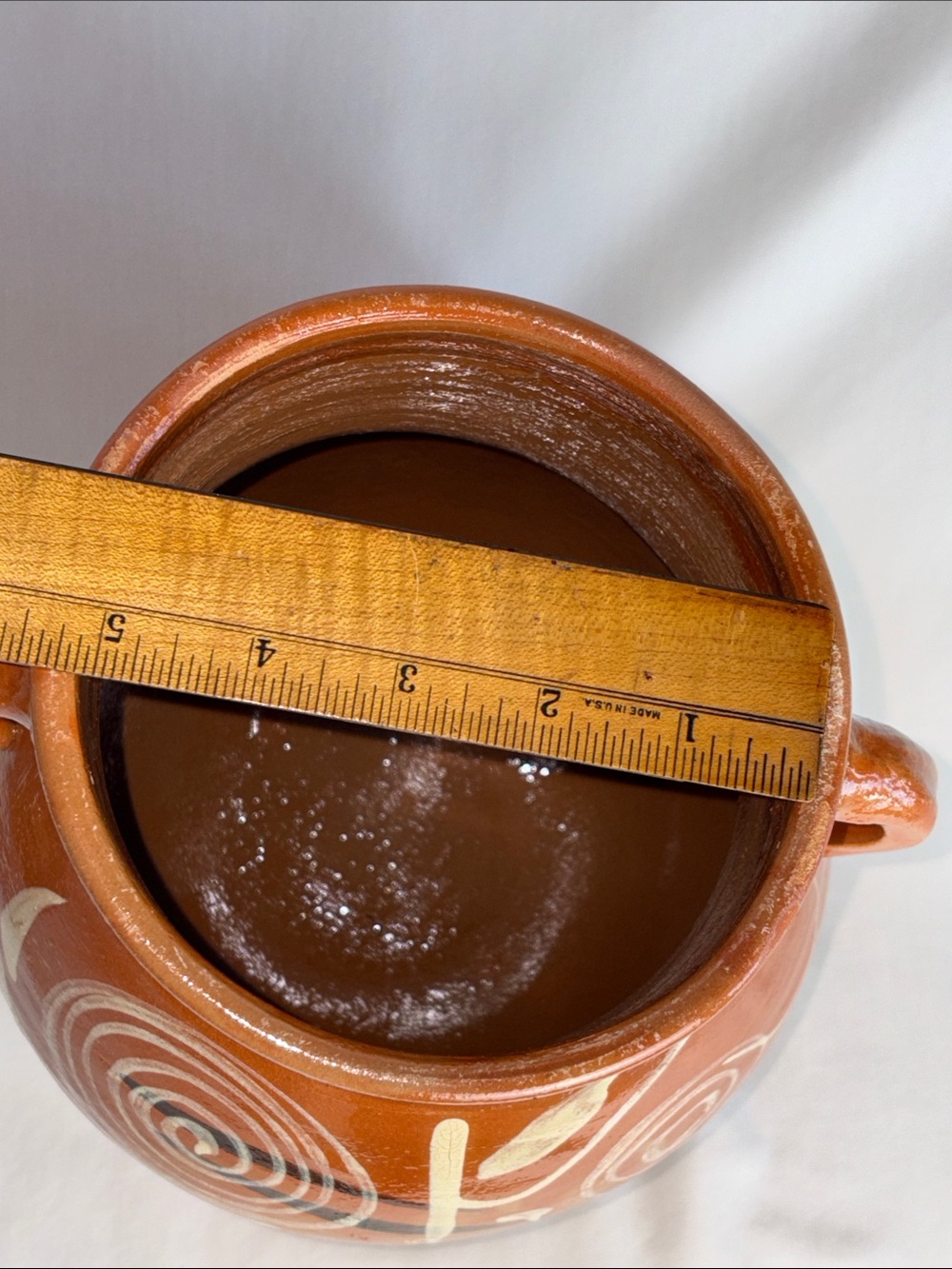 New Hand Painted Mexican Olla de Barro Clay Bean Pot Frijolera 4 Qt With Lid - Picture 11 of 13
